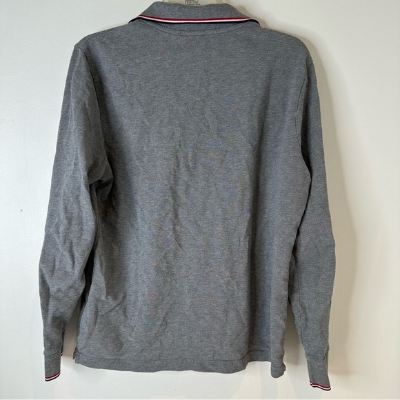 Moncler Maglia Gray Patch Long Sleeve Polo men’s size L - Picture 6 of 12